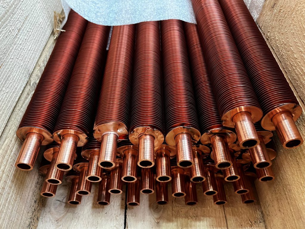 copper tubes in box